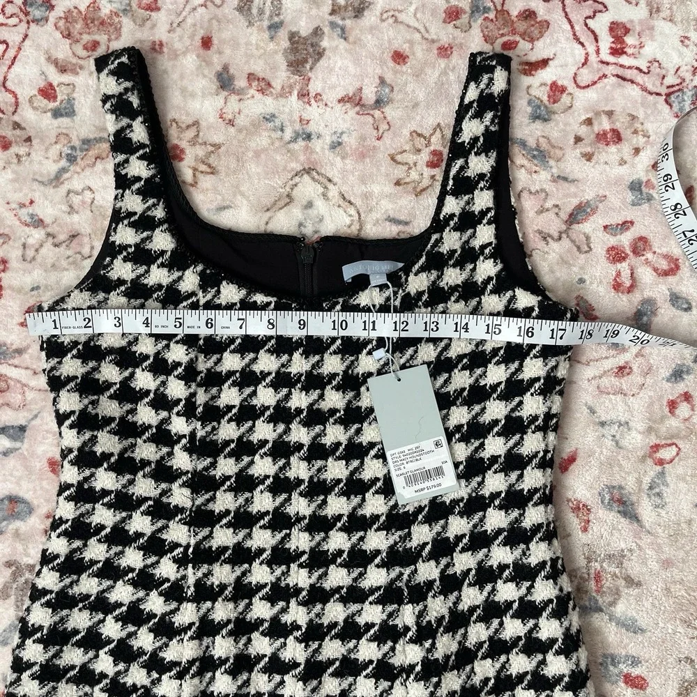 Antonio Melani Macy Wool Blend Houndstooth Square Neck Sleeveless Mini Dress 10 - Picture 11 of 14